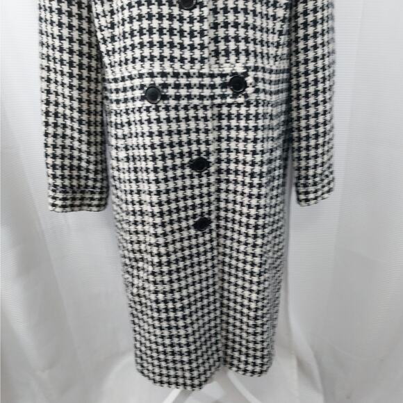 DRESSBARN! BLACK & WHITE NUBBY HOUNDSTOOTH LONG LENGTH JACKET, BLAZER! SZ 18W - Picture 5 of 11